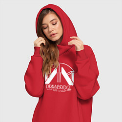 Женское худи-платье Drawbridge logo death stranding 2, цвет: красный — фото 2