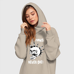 Женское худи-платье Old punk, цвет: миндальный — фото 2