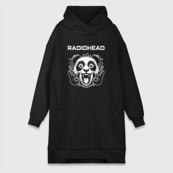 Женское худи-платье Radiohead rock panda, цвет: черный