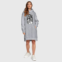 Женское худи-платье Wu tang - Mf doom, цвет: меланж — фото 2