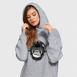 Женское худи-платье Music gorilla, цвет: меланж — фото 2