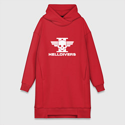 Женское худи-платье Helldivers 2: Logo, цвет: красный