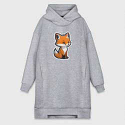 Женское худи-платье Рыжая плутовка, цвет: меланж