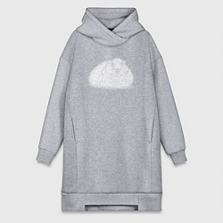 Женское худи-платье Ленивая овца, цвет: меланж