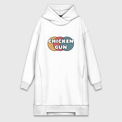 Женское худи-платье Chicken gun круги, цвет: белый