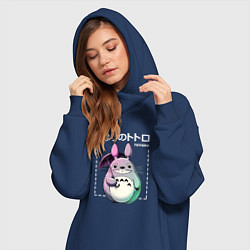 Женское худи-платье Тоторо - Далли, цвет: тёмно-синий — фото 2