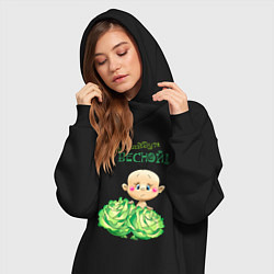 Женское худи-платье Меня найдут весной - мальчик, цвет: черный — фото 2