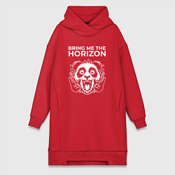 Женское худи-платье Bring Me the Horizon rock panda, цвет: красный