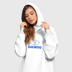 Женское худи-платье Daewoo sport auto logo, цвет: белый — фото 2