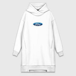 Женское худи-платье FORD авто спорт лого, цвет: белый