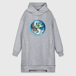 Женское худи-платье Космический инь-ян, цвет: меланж
