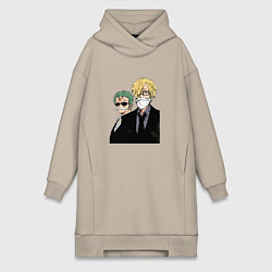 Женское худи-платье Санджи Зоро Ророноа, цвет: миндальный