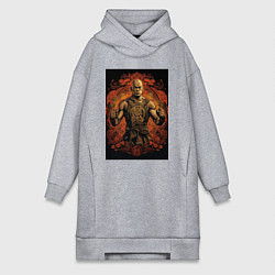 Женское худи-платье Тайский боец Муай Тай, цвет: меланж