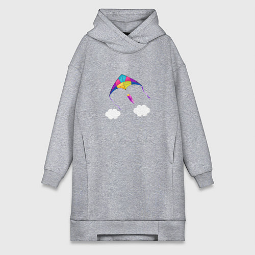 Женская толстовка-платье Воздушный змей / Меланж – фото 1