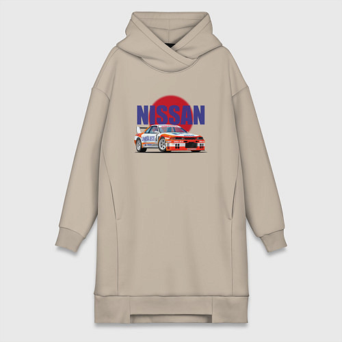 Женская толстовка-платье Nissan Skyline GTR 32 / Миндальный – фото 1