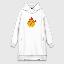Женское худи-платье Мексиканская лепешка, цвет: белый