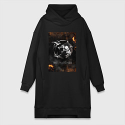 Женское худи-платье The Witcher - Logo, цвет: черный