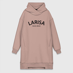 Женское худи-платье Larisa never alone - motto, цвет: пыльно-розовый