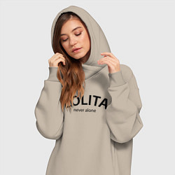 Женское худи-платье Lolita never alone - motto, цвет: миндальный — фото 2