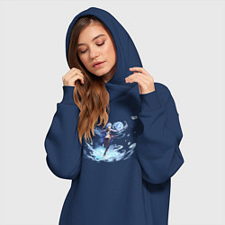 Женское худи-платье Гань Юй из Геншин Импакт, цвет: тёмно-синий — фото 2