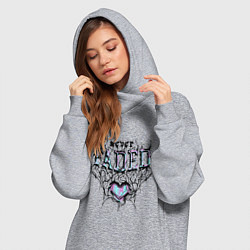 Женское худи-платье Сердце никогда не увядает, цвет: меланж — фото 2