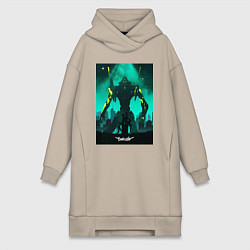 Женское худи-платье Евангелион Синдзи Икари, цвет: миндальный