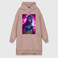 Женское худи-платье League Of Legends Akali Kda, цвет: пыльно-розовый