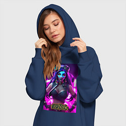 Женское худи-платье League of Legends Akali Kda, цвет: тёмно-синий — фото 2