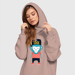 Женское худи-платье Будь клёвым, цвет: пыльно-розовый — фото 2