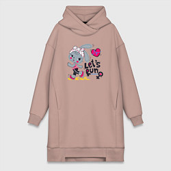 Женское худи-платье Lets run, цвет: пыльно-розовый