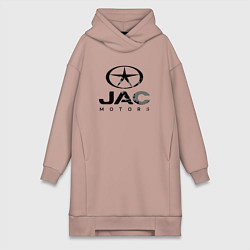 Женское худи-платье Jac - logo, цвет: пыльно-розовый