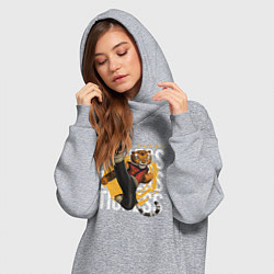 Женское худи-платье Мастер Тигрица кунг фу панда, цвет: меланж — фото 2