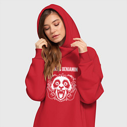 Женское худи-платье Breaking Benjamin rock panda, цвет: красный — фото 2