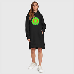 Женское худи-платье Окружности по кругу, цвет: черный — фото 2