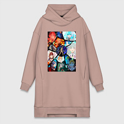 Женское худи-платье Re:Zero Субару Нацуки, цвет: пыльно-розовый