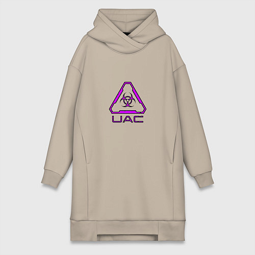 Женская толстовка-платье UAC фиолетовый / Миндальный – фото 1