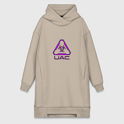 Женское худи-платье UAC фиолетовый, цвет: миндальный