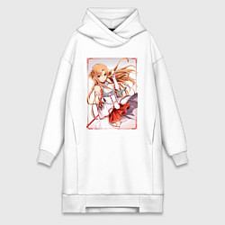 Женское худи-платье Асуна Юки мечница, цвет: белый