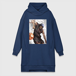 Женское худи-платье Баскетбол Куроко Дайки Аоминэ, цвет: тёмно-синий