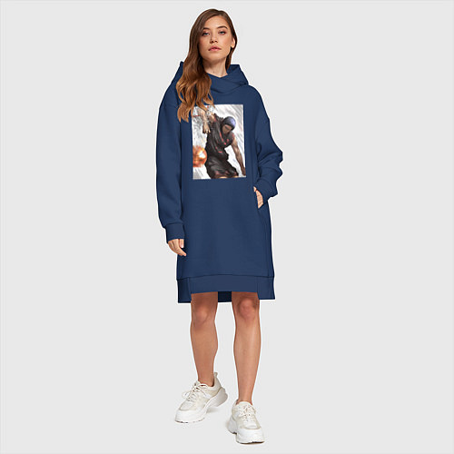 Женская толстовка-платье Баскетбол Куроко Дайки Аоминэ / Тёмно-синий – фото 4