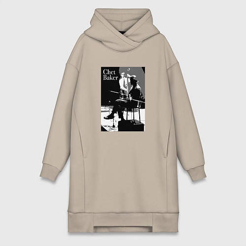 Женская толстовка-платье Chet Baker in concert / Миндальный – фото 1