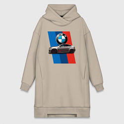 Женское худи-платье Кроссовер BMW X6 M, цвет: миндальный