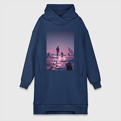 Женское худи-платье Для тебя Бессмертный Фуши, цвет: тёмно-синий