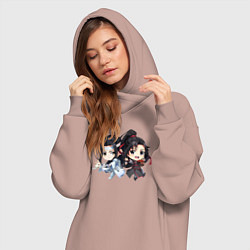 Женское худи-платье Магистр дьявольского культа Ванцзи Лань, цвет: пыльно-розовый — фото 2