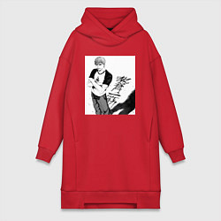 Женское худи-платье Эйкити Онидзука учитель, цвет: красный