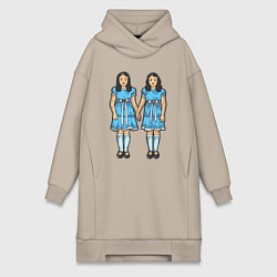 Женское худи-платье Близняшки сияние, цвет: миндальный