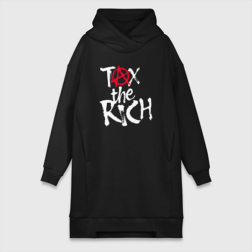 Женская толстовка-платье Tax the rich / Черный – фото 1