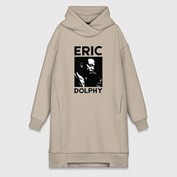 Женское худи-платье Eric Dolphy jazz legend, цвет: миндальный