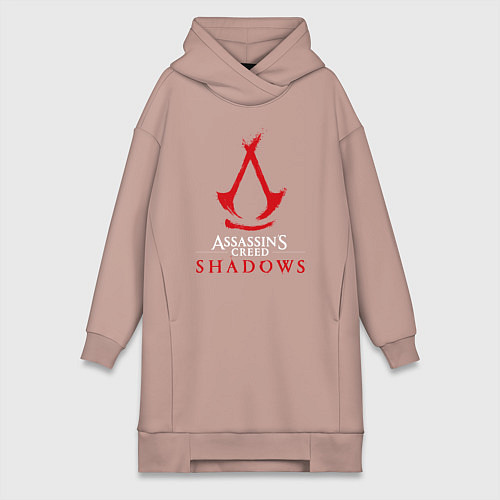 Женская толстовка-платье Assassins creed shadows logo / Пыльно-розовый – фото 1