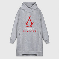 Женское худи-платье Assassins creed shadows logo, цвет: меланж
